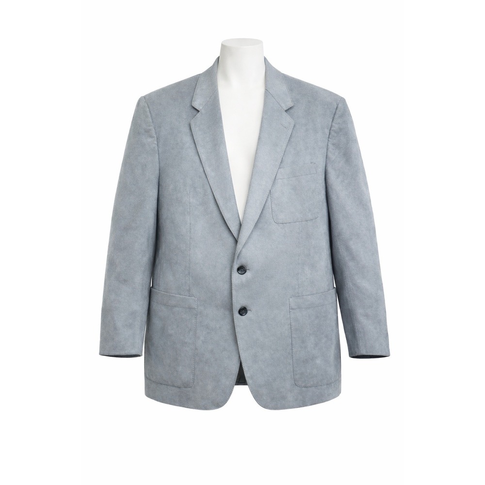 Vintage Riviera Blue Suede Men's Sport Coat Blazer Single Breasted Lined Sz 38R